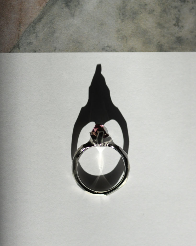 Pt900 Pink Tourmaline Ring / プラチナ900にピンクトルマリンを留めた指輪
